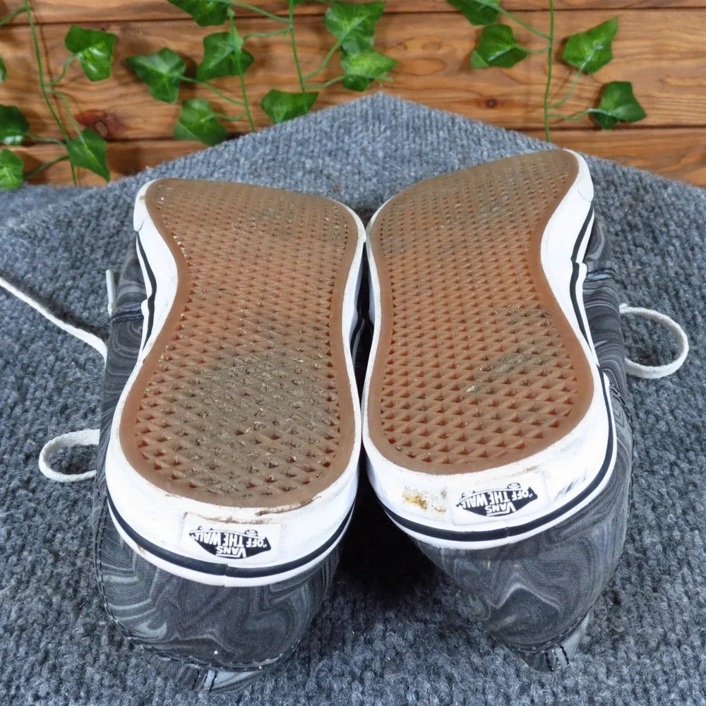 Vans Authentic Lo Pro Women Shoe Size 8 Casual Skate Grey‎ Black Marble Canvas